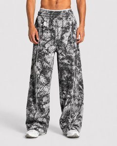 Ensemble de survêtement camouflage pour homme, coupe ample, avec détails contrastants, en molleton de coton premium, comprenant un sweat à capuche et un pantalon de survêtement à jambes larges, vente en gros - Product Image 4