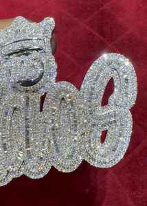 Colgante Personalizado de Lujo con Nombre en Plata de Ley 925 y Moissanita, Letra Inicial Unisex, con Certificado, Pasa el Test de Diamantes - Product Image 6