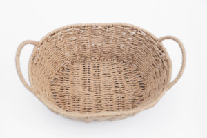 Oval Woven Straw <b>Basket</b> with Handle – Minimalist & Elegant Nordic Style - Product Image 6