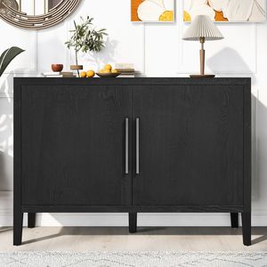 Armadio credenza in legno in stile U con 2 maniglie in metallo e 2 porte per ingresso o soggiorno in corridoio - Product Image 2