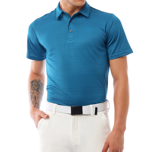 Chemise décontractée pour homme, coupe droite, en coton 100% tricoté, respirante, à manches courtes boutonnées, 180g, teinte en fil, idéale pour le golf, personnalisable, vente en gros ODM - Product Image 1