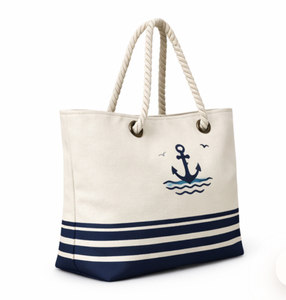 Sac de plage en toile de coton 12 oz avec logo personnalisé, poignées en corde, couleurs personnalisées, sacs en calicot - Product Image 2