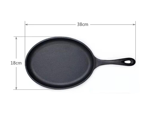 Plato para Asar de Hierro Fundido Ecológico Hecho a Mano, Plato para Bistec Indio con Base de Madera, Apto para Lavavajillas/Microondas, Grado Alimenticio - Product Image 2