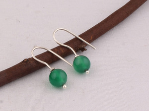 Natural Green Onyx Earring <b>Solid</b> 925 Sterling <b>Silver</b> Handmade Vintage Luxury Drop Earrings for Wedding Anniversary Gift Party - Product Image 2