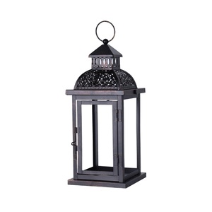 High Quality <b>Black</b> Metal <b>Candle</b> Lanterns Decorative Indoor Iron Hanging Lantern For Home Garden And Wedding Decor Low Price - Product Image 1