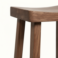 Tabouret de bar haut décoratif moderne en bois de caoutchouc rond pour salon et mobilier de maison