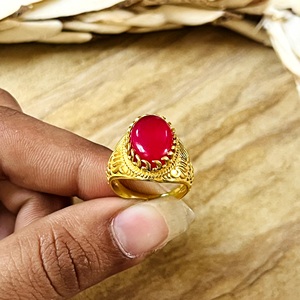 Trendy Onyx <b>Rings</b> Boho Brass <b>Rings</b> for Women 18k <b>Gold</b> Plated Antique Tribal Flower Band Statement <b>Ring</b> for Wholesale/OEM/ODM - Product Image 2