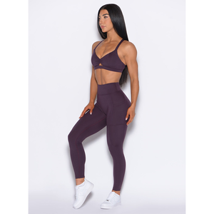 women yoga <b>set</b> high waist leggings sports bra breathable stretch fitness workout gym wear activewear - Product Image 1