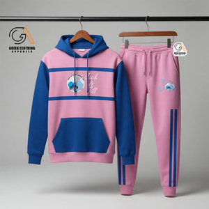 Conjunto Deportivo para Mujer, Estilo Urbano, Sudadera con Capucha y Pantalones de Felpa Bordados de Jack and Jill Blue 1938 - Product Image 1