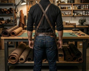 Delantal de Cuero Personalizado con Logotipo para Cafetería, Barista, Personal de Restaurante, Proveedor Mayorista, Precio Competitivo LPN-0263 - Product Image 2