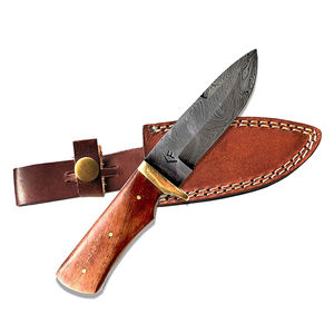 Couteau de chasse en acier Damas de haute qualité, poignée en bois confortable, meilleur design pour usage industriel, personnalisable, support OEM - Product Image 1