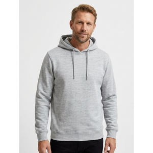Sweat à capuche d'hiver vierge pour homme, de haute qualité, personnalisable avec logo imprimé ou brodé, écologique, coupe-vent et anti-rétrécissement, vente en gros - Product Image 1