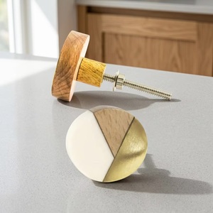 <b>Gold</b> Stripe Ivory White Resin Wooden Bone Horn Brass Modern Cabinet Knobs Dresser <b>Drawer</b> <b>Pulls</b> Hospital Living Room Kitchen - Product Image 4