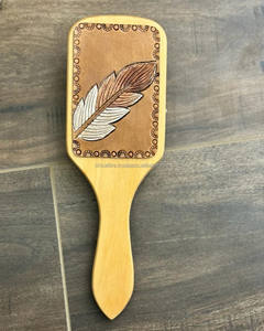 หวีแปรงหวีผมทำจากไม้ไผ่แท้และยางแปรงหวีผมด้ามจับทำจากไม้อุปกรณ์เสริมสำหรับผมทุกวัน - Product Image 3