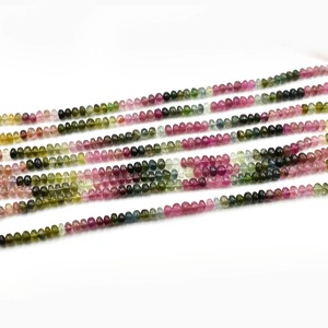 Cuentas de Turmalina de Calidad Multi AAA+ en Forma de Sandía, 5mm, Lisas, Tipo Rondelle, Hilo de Piedras Preciosas Naturales de 13 Pulgadas para Fabricación de Joyas - Product Image 5
