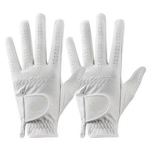 Gants de golf pour homme en cuir de chèvre blanc respirant de haute qualité, main droite, taille S, à enfiler, logo personnalisable pour le sport - Product Image 6