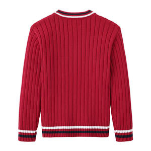 Cárdigan transpirable y sofisticado con cuello en V para hombre, suéter de punto a rayas estilo universitario con botones, ropa de otoño e invierno - Product Image 6