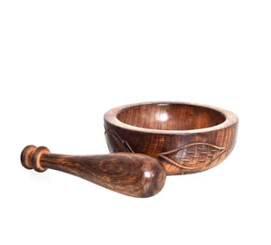 Mortier et pilon en bois pour broyage de médicaments et d'ail, vente en gros, fournisseur, produit phare - Product Image 1
