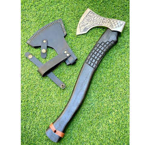 Hache de combat artisanale Thewizcrafts en acier industriel à haute teneur en carbone, manche en bois de rose, étui en cuir, 1,5 kg, personnalisable - Product Image 1