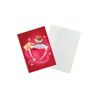 Carte artisanale de la Saint-Valentin avec enveloppe, carte pop-up 3D, potion d'amour, artisanat en papier, cadeau spécial pour couple de la Saint-Valentin - Product Image 4
