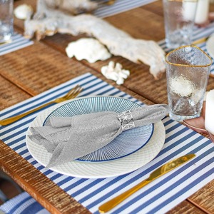 ที่ใส่ผ้าเช็ดปากลายสามเหลี่ยมโลหะสีเงินพรีเมียม สำหรับงานเลี้ยงอาหารค่ำอย่างเป็นทางการ  แหวนผ้าเช็ดปากลายฉลุเรขาคณิตสีเงินตกแต่ง - Product Image 5