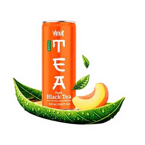 VINUT Peach Black Tea Drink 320ml Slim Can Fruity Ready To Drink Tea <b>Beverage</b> - OEM ODM Private Label, Free Sample - Product Image 1