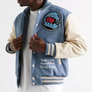 Retro <b>Thermal</b> Varsity Jacket Mens <b>Wool</b> Waterproof Breathable Winter Moto & Biker Patchwork Embossed Printing SFIVE INDUSTRIES - Product Image 5