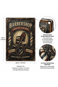 Letrero Metálico Vintage para Barbería, Impresión UV, Hierro, 20x30x0.025cm, Decoración <span class=keywords><strong>de</strong></span> Pared Personalizada - Product Image 4