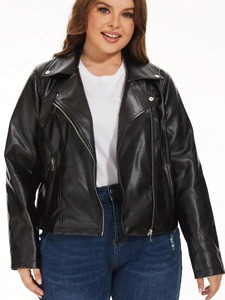 Chaqueta de Cuero Genuino de Piel de Oveja, Chaqueta Corta de Cuero Tejido para Mujer, Chaqueta de Cuero Trenzado - Product Image 3