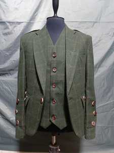 Veste de mariage traditionnelle en tweed Argyle pour homme, best-seller de Ventoria Enterprises, noire, résistante à l'eau, hiver, personnalisable - Product Image 2