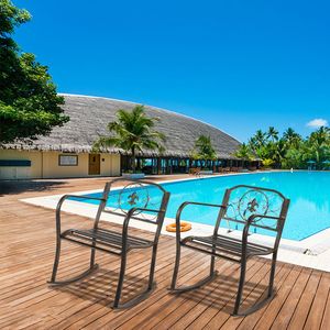 Sedia a dondolo in metallo con design a spirale per esterni, ideale per patio, portico o terrazza, per uso in giardino - Product Image 2