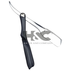 Oferta Especial: Navajas de Barbero con Logotipo Personalizado, Navaja Recta Plegable para Hombre, para Recortar la Barba, Mango Negro - Product Image 3
