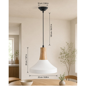 Newest Style Wooden Pendant <b>Light</b> White Round <b>Shade</b> Indoor Hanging Home Decorate Lightweight Design Living Room Interior Decors - Product Image 6
