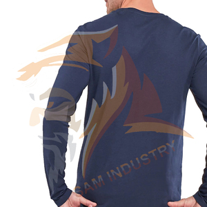 T-shirts pour hommes 100 % coton en gros, personnalisables, grandes tailles, à manches longues, en jersey uni, respirants - Product Image 2