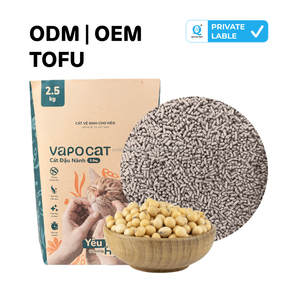 Litière pour chat agglomérante de qualité supérieure à base de fibres de pois 5 kg Parfum café Biodégradable et jetable aux toilettes - Product Image 1