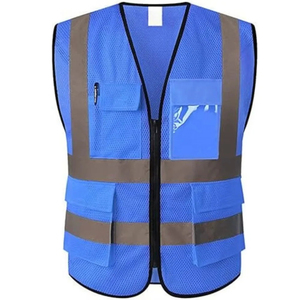 Chaleco de Seguridad de Alta Visibilidad Reflectante Amarillo Verde de Poliéster Unisex para Adultos con Bolsillos y Cierre Frontal - Product Image 5