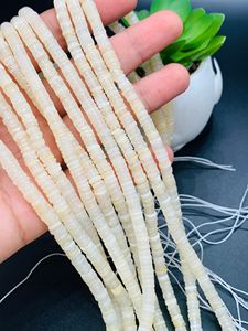 Perles Heishi en nacre blanche, taille 6 mm, longueur 40 cm, qualité AAA, nacre blanche naturelle pour la fabrication de bijoux - Product Image 3