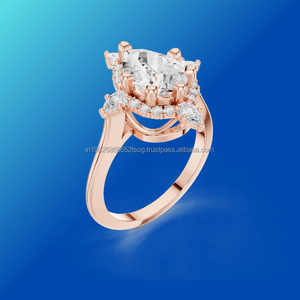 Anillo de Moda con Cadena de Eslabones de 14K y Baño de Oro de 10K, Estilo Étnico, con Moissanita, de Drip Stone Jewels - Product Image 1