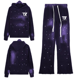 Conjuntos Deportivos de Invierno Unisex con Logotipo Personalizado de Fábrica de Pakistán, Conjuntos de Jogger de Marca Privada, Algodón Premium, Estampado Sólido, Lavado Ácido - Product Image 1
