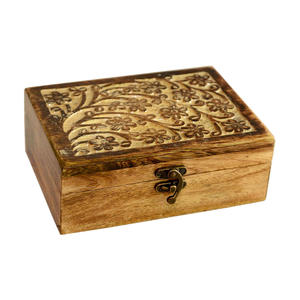 Wooden Treasure <b>Box</b> for Jewelry Keepsakes Gifts Precious <b>Memories</b> Artistic Carved Patterns Classic Design Aaliyan Impex AI-JB-80 - Product Image 6