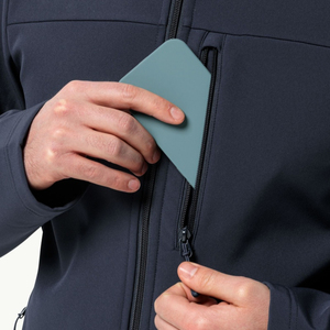 Veste softshell homme personnalisée, respirante, légère, avec poche poitrine, col montant, pour l'hiver, vente en gros - Product Image 6