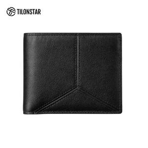 TILONSTAR TVW143P Custom Logo Business ID Wallets Men's Pocket Slim Real Leather Wallet Credit <b>Card</b> <b>Holder</b> - Product Image 1