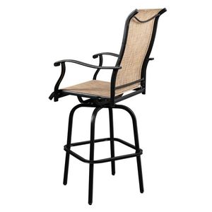 2 sedie da bar girevoli in ferro battuto nero, sgabelli da bar girevoli da patio senza tavolo - Product Image 3