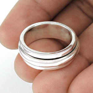 Hot Fashion Cute Style <b>Spinner</b> Fidget Band <b>Rings</b> Rotating Anxiety Relief Jewelry Crafted From 925 Sterling Silver Bohemian <b>Ring</b> - Product Image 3