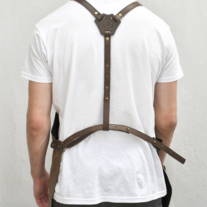 Leather Crossback <b>Apron</b> Handmade Adjustable Vegetable Tanned Leather Cross Back <b>Apron</b> Durable Chef <b>BBQ</b> Workwear Kitchen Gift - Product Image 5