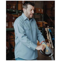 Camisa de Trabajo Unisex de Talla Grande, Ignífuga, Transpirable, Impermeable, de Alta Visibilidad, de Algodón, Manga Larga, Azul, para Soldadura, Certificada