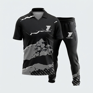 T-Stitch Lab Custom Sublimated Polyester Cricket Uniform Set Unisex Short Sleeve Turn-<b>down</b> Collar Elastic Waist <b>Pants</b> - Product Image 3