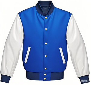 Trending <b>Winter</b> New Stylish High Quality Genuine <b>Leather</b> Sleeves varsity <b>Jackets</b> Custom Embroidery Jersey for men - Product Image 5