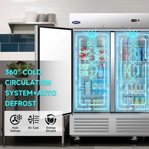 Congelatore verticale commerciale ORIKOOL da 81 pollici, 72 piedi cubi, 2 porte solide, in acciaio inossidabile, approvato ETL per la conservazione a freddo - Product Image 5