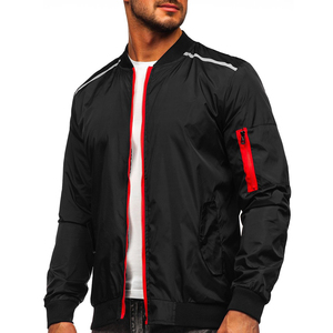 New Fashion Bomber <b>Jacket</b> <b>Men</b> Causal Zipper Embroidery Design <b>Long</b> Sleeve - Product Image 4